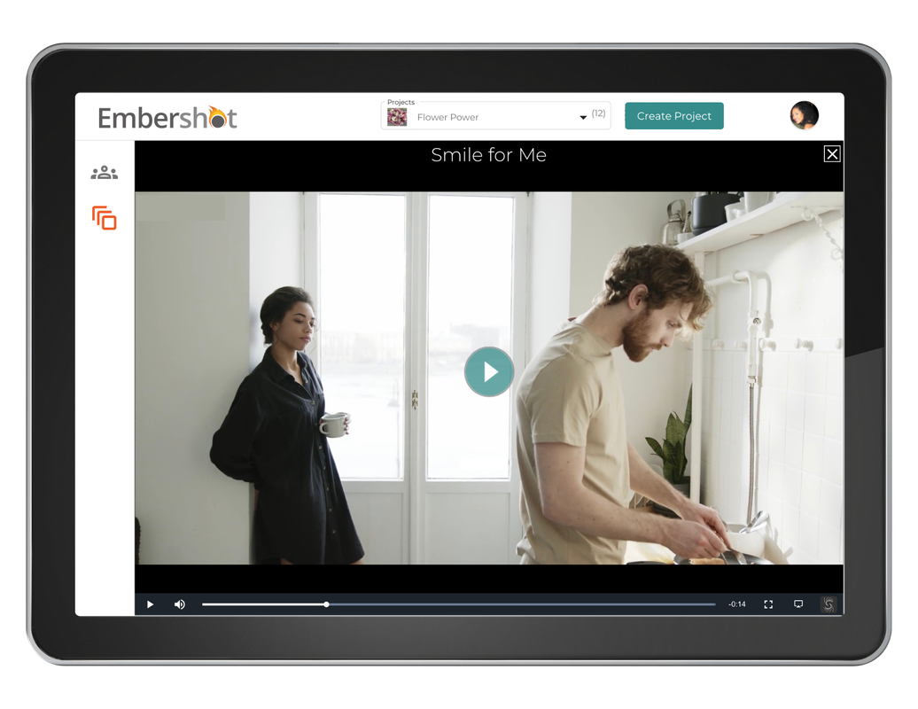 The Embershot player showing a protected video